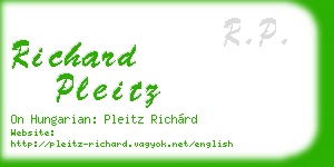 richard pleitz business card